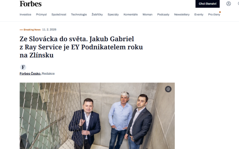 Forbes: Ray Service mezi nejlepšími českými firmami